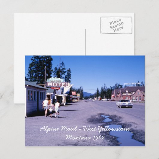 Alpine Motel West Yellowstone Briefkaart (Voorkant / Achterkant)
