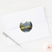 Alpine Mountain Lake in Switzerland Ronde Sticker (Envelop)