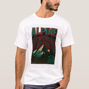 Alpine Mountain Mandala Art Vetgedrukte Natuur T-shirt