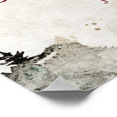 Alpine Mountain Stag Burgundy Welcome Weddenschap  Poster (Hoek)