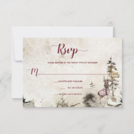Alpine Mountain Woodland Stag Bourgogne | RSVP Kaartje