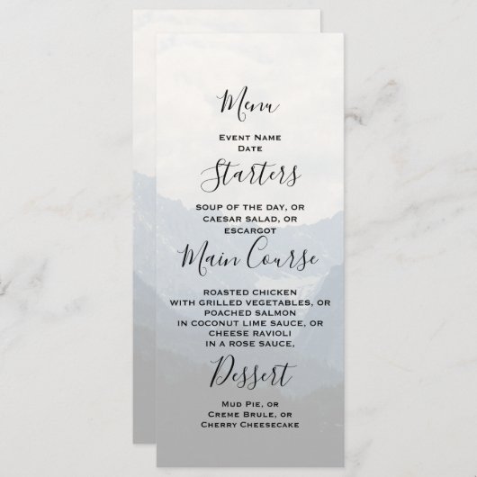 Alpine Mountains Country Natuur Foto Weddenschap M Kaart (Voorkant / Achterkant)