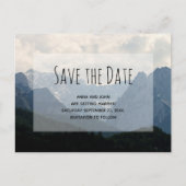 Alpine Mountains Land Bruiloft Save the Date Uitnodiging Briefkaart (Voorkant)