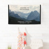 Alpine Mountains Land Natuur Foto Bruiloft Spandoek (Insitu)