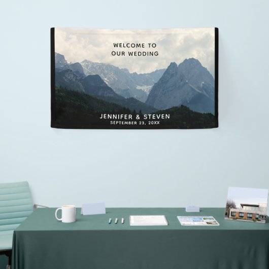 Alpine Mountains Land Natuur Foto Bruiloft Spandoek (Beurs)