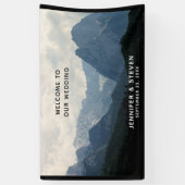 Alpine Mountains Land Natuur Foto Bruiloft Spandoek (Verticaal)