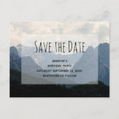 Alpine Mountains Land Verjaardag Save the Date Uitnodiging Briefkaart