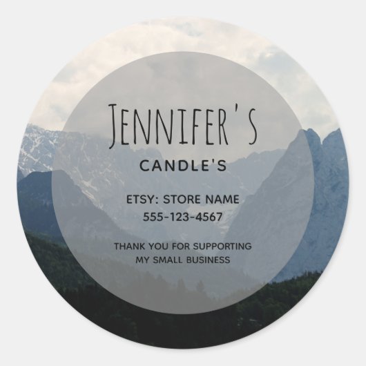 Alpine Mountains Natuur Foto Land Business Ronde Sticker (Voorkant)