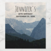 Alpine Mountains Natuur Foto Land Verjaardagswinst Wijn Etiket (Enkel label)