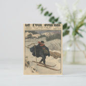 Alpine postbodes met ski briefkaart (Staand voorkant)