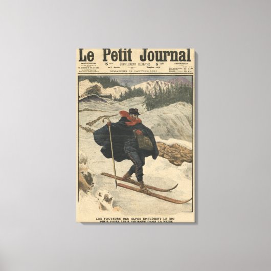 Alpine postbodes met ski canvas afdruk (Voorkant)