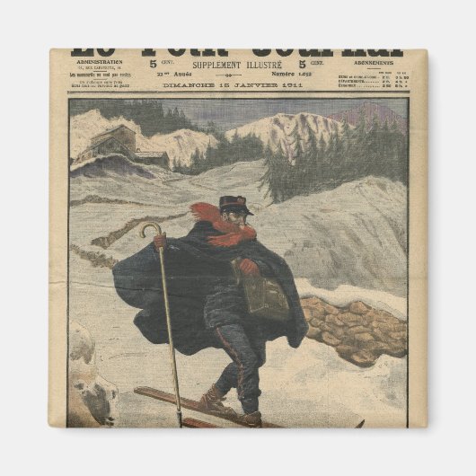 Alpine postbodes met ski magneet (Voorkant)