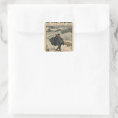 Alpine postbodes met ski vierkante sticker (Tas)