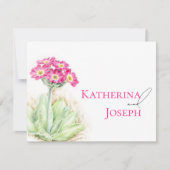 Alpine primrose art bruiloft antwoord met QR code (Voorkant)