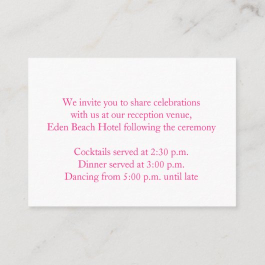 Alpine primrose art bruiloft info bijsluiter kaart (Achterkant)