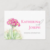 Alpine primrose kunst bruiloft info met QR code Informatiekaartje (Voorkant)