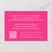 Alpine primrose kunst bruiloft info met QR code Informatiekaartje (Achterkant)