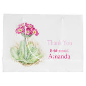 Alpine primrose roze bruidsmeisje gunst cadeau tas groot cadeauzakje (Achterkant)