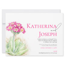 Alpine primrose waterverf roze landschap bruiloft