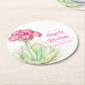 Alpine primula ping groene bruiloft onderzetters (Gebogen)