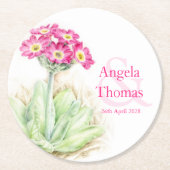 Alpine primula ping groene bruiloft onderzetters (Voorkant)