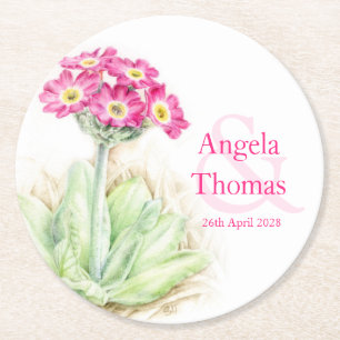 Alpine primula ping groene bruiloft onderzetters