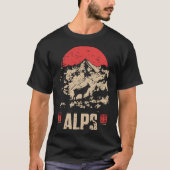 Alpine Pulse – Retro Snow Peaks T-shirt (Voorkant)