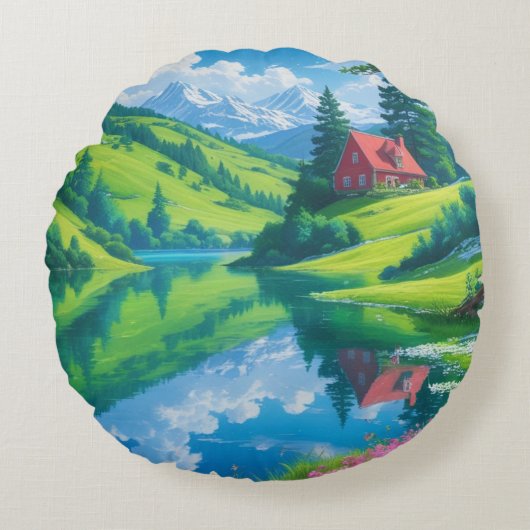 Alpine Reflections - Dromen op het platteland Rond Kussen (Voorkant)