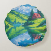 Alpine Reflections - Dromen op het platteland Rond Kussen (Achterkant)