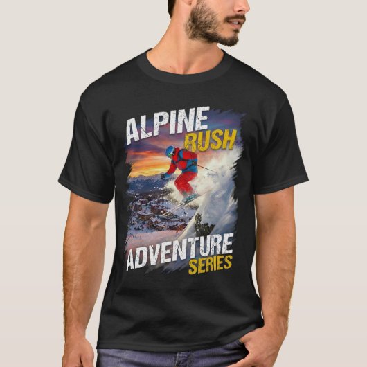 Alpine Rush – Extreme Ski Adventure Mountain  T-shirt (Voorkant)
