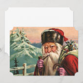 Alpine Santa Invitation Kaart (Voorkant / Achterkant)