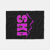 Alpine Ski, Downhill Skier Mountain Line Fleece Deken (Voorkant (Horizontaal))