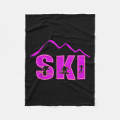 Alpine Ski, Downhill Skier Mountain Line Fleece Deken (Voorkant)