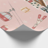 Alpine Ski Kerst Blush Inpakpapier (Hoek)