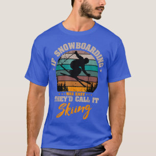 Alpine Ski Retro  helling neerwaarts als Snowboa T-shirt