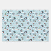 Alpine Ski Wrapping Paper Flat Sheet Set of 3 (Voorkant 3)