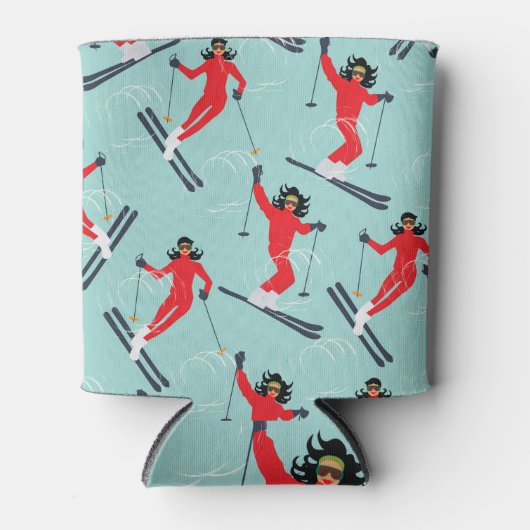 Alpine Skiavontuur:  Winter Illustrati Blikjeskoeler (Voorkant)