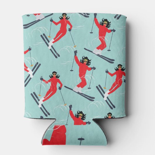 Alpine Skiavontuur: Winter Illustrati Blikjeskoeler (Achterkant)