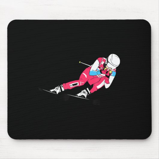 Alpine Skiën Ski Racing Skier Downhill Muismat (Voorkant)