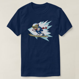 Alpine Skier anime stijl illustratie Winterspelen T-shirt