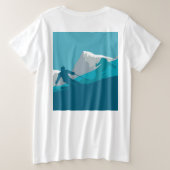 Alpine Skiers Downhill Grote Maat T-shirt (Design achterkant)