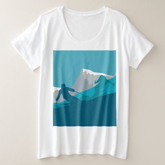Alpine Skiers Downhill Grote Maat T-shirt (Design voorkant)