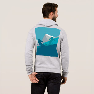 Alpine Skiers Downhill Skiën Bord Grijs Hoodie