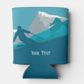 Alpine Skiërs Downhill Skiën Gepersonaliseerd Blikjeskoeler (Achterkant)