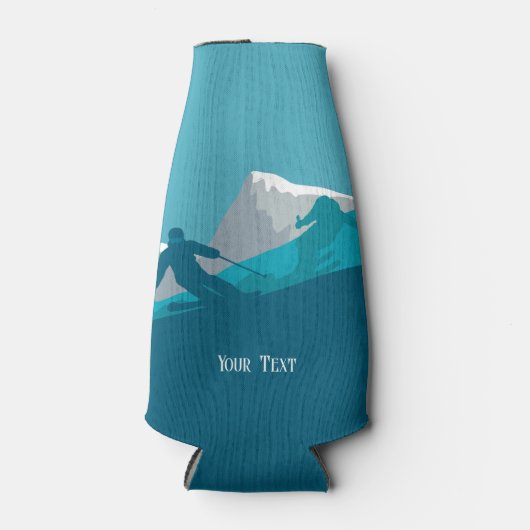 Alpine Skiërs Downhill Skiën Gepersonaliseerd Flesjeskoeler (Voorkant)