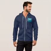 Alpine Skiërs Downhill Skiën Navy Blauw Hoodie (Voorkant volledig)