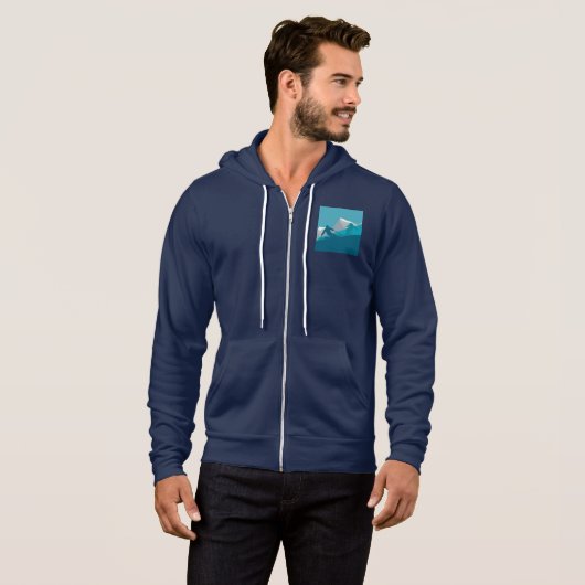 Alpine Skiërs Downhill Skiën Navy Blauw Hoodie (Voorkant volledig)