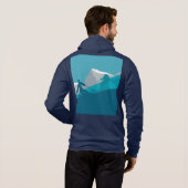 Alpine Skiërs Downhill Skiën Navy Blauw Hoodie (Achterkant volledig)