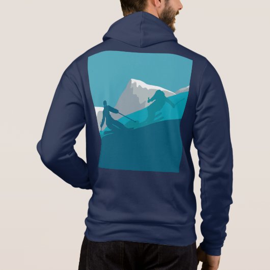 Alpine Skiërs Downhill Skiën Navy Blauw Hoodie (Achterkant)