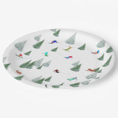 Alpine Skiers Downhill Skiing Illustration  Papieren Bordje (Gekanteld)